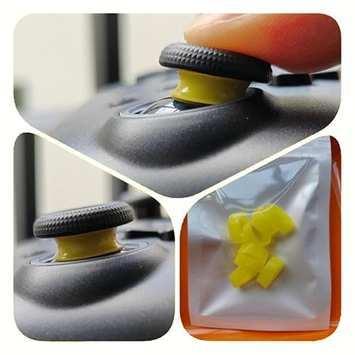 8PCS Anneaux de Précision de Joystick Anneau de Protection élastique pour PS5/PS4/Switch Pro, Anneau de Protection en Caoutchouc pour Manette pour Rog Ally/Steam Deck Console de Jeux (Jaune)