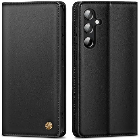 AIMOYU Handyhülle für Samsung Galaxy S24 Hülle,Premium Lederhülle Schutzhülle Tasche für Samsung S24 Hülle Wallet Kartenfach Standfunktion Klappbar Flip Case für Galaxy S24 Hülle,Schwarz