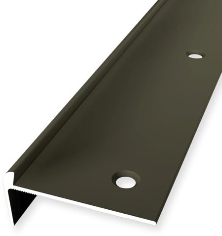Treppenkantenprofil 21 x 48 x 2500 mm Winkelprofil Aluminium hochwertig Versenkt Gebohrt Bronze Einfasshöhe 5 mm Küberit