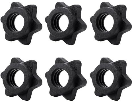 6PCS Dumbbell Clips, Anti-Slip Barbell Clips Barbell Collars, Hex Dumbbell Screw Ends, Barbell Clips Dumbbell Collars Screw Clamps,Hex Nut Barbell Spin-Lock Collars for Weight Lifting Fitness Training