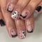Halloween French Tip Press on Nails Short Square Fake Nails Cute Ghost False Nails,Full Cover Star Stick on Nails Holiday Nail Decoration Accessories for Women (JB365, One Size)