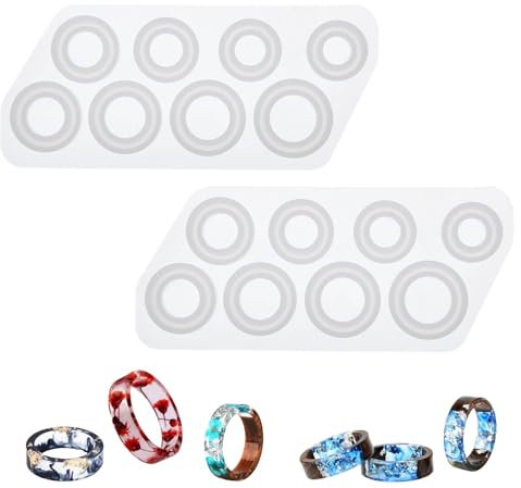 Silikon Ring Formen Silikonform Ring DIY Epoxidharz Formen Schmuck Harz Ringform für Dekoration Crafting Ring Anhänger Halskette Fingerringe Herstellung