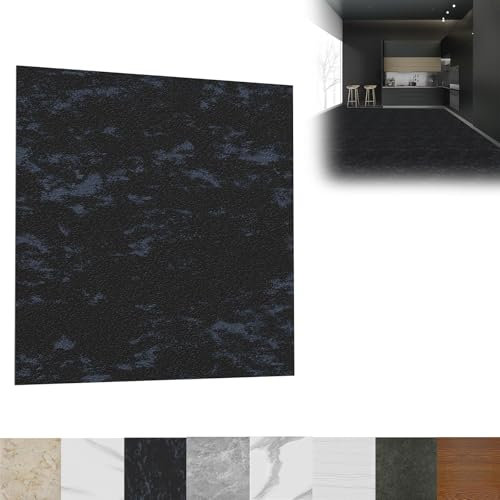 LZQ Lot de 54 carreaux de sol PVC autocollants 30 x 30 cm - 5,02 m² Antidérapants Résistants à l'usure Imperméables Salon et cuisine Modèle G