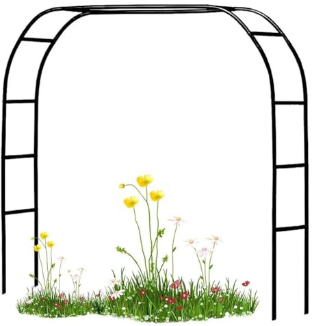 Metal Garden Arbor with Rose Arch Pergola Weather Resistant and Sturdy Ideal for Roses Climbers and Fruit Large Size: 1.8 * 2.2m 220cm Tall