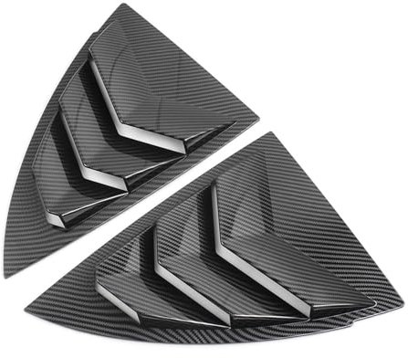 car side spoiler Rear Quarter Window Louvers Spoiler Car Tunning Panel Side Air for Vent Cover for Tesla for Model Y 2019 2020 2021 2022(Carbon texture)