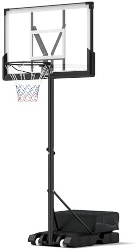 GOPLUS Basketballkorb outdoor, Korbhöhe 125-305cm verstellbar, Basketball Korb mit PC-Rückwand & Gewichtsbeutel, Basketballständer tragbar mit Rollen, Basketball hoop für Kinder Jugendliche Erwachsene