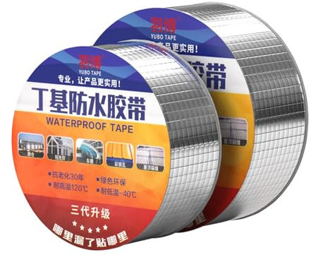 Wasserdichtes Klebeband Butylkautschuk Aluminiumfolie Tape 1,2 mm Aluminiumfolie Butyl wasserdichtes Klebeband Riss starkes auslaufsicheres Klebeband Ziegeldachleck hohe Viskosität Leckreparatur