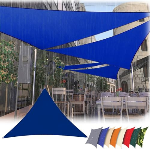 Voile d'ombrage Imperméable Triangulaire 6x6x4m,Toile Ombrage Protection Solaire avec Cordes,UV Blocage Voile de Soleil Abri pour Patio Jardin,Carport,Terrasse,Piscine,Balcon