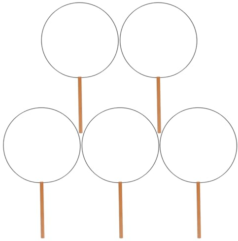 NUOBESTY Folding Fan Frame 14 Inch Round Hand Fan Frame for Diy Handmade Fans Traditional Hanfu Making Kit for Weddings Stage Performances Costume Photography