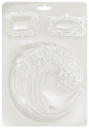 Stamperia - Soft Mould A5 for Scrapbooking, Albums, Bullet Journals and More, Suitable for Soft Clay, Ceramic Powder and More, Perfect for Hobbies, Crafts and Gifting (Silent Sea, Wave)