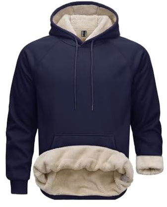 PrimeCrest Uomo Felpa Pile Invernale Termica Pullover con Cappuccio