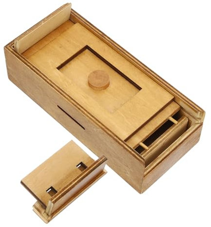 Abaodam Holzpuzzle Box mit Geheimfächern Einzigartiger Geldhalter für Bargeld Kreativ für Spaß Brain Teaser Holzkonstruktion für Geburtstage Festivals