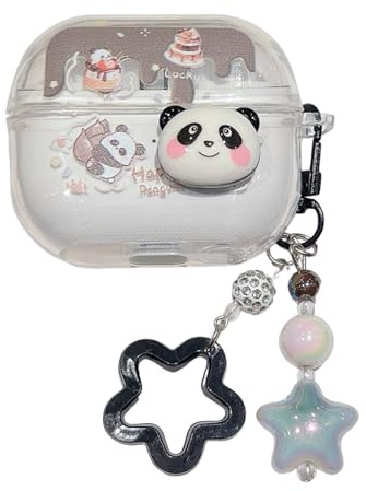 SCJLSDA Custodia per Samsung Galaxy Buds 3 FE (2025) / Buds 3 Pro (2024) / Buds 3 (2024) con animali, motivo simpatico gatto cartone animato, custodia trasparente per auricolari Kawaii per ragazze (F)