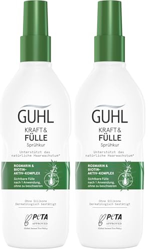 Guhl Kraft & Fülle Sprühkur - Inhalt: 150 ml - Sichtbare Fülle nach 1 Anwendung - Ohne zu beschweren - Silikonfrei (Packung mit 2)