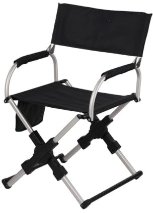 YGSGJSP Klappbarer Regiestuhl Klappbarer tragbarer Schlafsaal-Direktorstuhl, Outdoor-Angeln, Faltbare Strand-Campingstühle aus Aluminiumlegierung(Black)