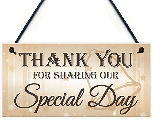 Red Ocean Thank You Sharing Our Special Day Cute Hanging Wedding Favour Plaque Gift Sign