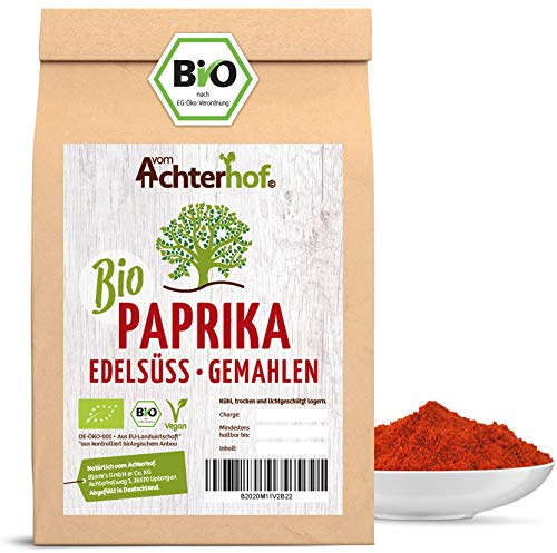 Bio Paprika edelsüß rot gemahlen (250g) | Paprikapulver süß | PREMIUM Gewürz vom Achterhof