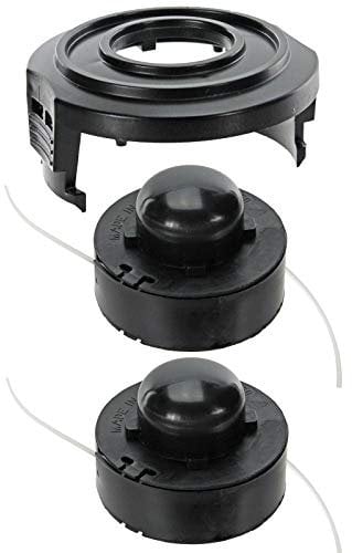 SPARES2GO Strimmer Line & Spool Cover Kit for Challenge N1F-GT-220/250-C N1F-GT-250/350-B Trimmer (2 Spools)