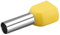 Heshen Crimpatura doppia, TE6014, AWG10*2/2 * 6mm², ghiere per estremità di cavo gemelle, terminali di estremità di cavo gemelle, lunghezza 14mm, giallo, confezione da 100