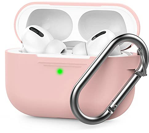 AHASTYLE Silikon Hülle für Airpods Pro Schutzhülle und Haut Case für AirPods Pro 1st/2nd Generation [Front-LED Sichtbar] [Kabelloses Laden] Kompatibel mit Airpods Pro 2019