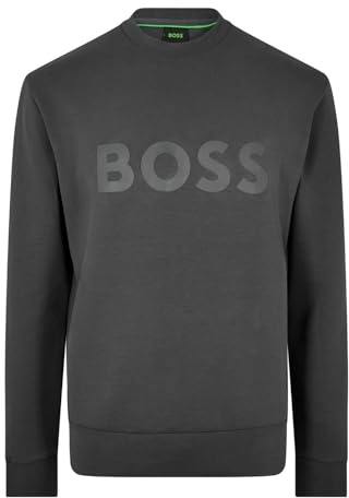 BOSS Mens Cotton Logo Sweatshirt Dark Grey L