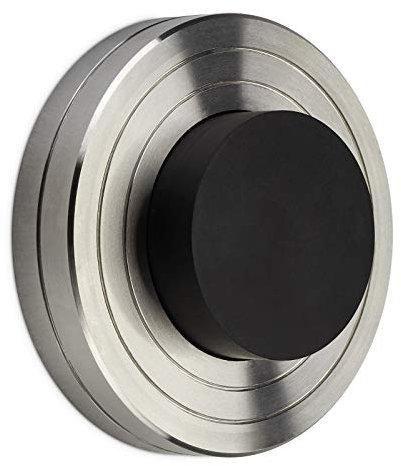 SOTECH Butée de porte Zeus hauteur 20,5 mm en acier inoxydable véritable Ø 60 mm tampon de porte avec caoutchouc Ø 33 mm