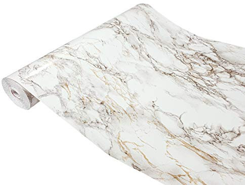 Klebefolie Möbel 67,5x490 cm | Möbelfolie selbstklebend in Steinoptik | Folie für Möbel zur einfachen Renovierung von Türen, Tischen und Regalen | Klebefolie dekorativ und abwaschbar | Cortes Braun