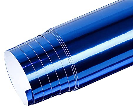 Chrom Autofolie,Asudaro Lackschutzfolien für Auto Autofolie Aufkleber Vinyl Wrap Film Auto Schutzfolie Universal Lackschutzfolie DIY Auto Folie Wasserdichter Anti-UV-Klebefilm 152cm x 20cm,Blau