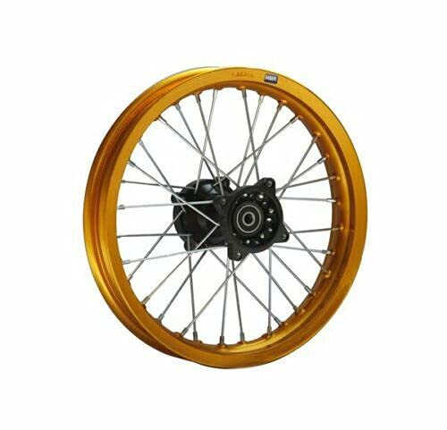 HMParts Alu Felge 14 Zoll hinten Eloxiert Typ 2 Geeignet für fast alle Modelle mit 15 mm Achse Dirt Bike, Pit Bike, XMOTOS, MotoCross (Gold)