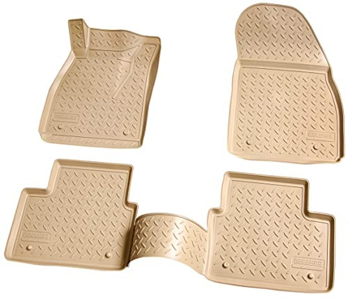 Recambo 3D Gummi Fußmatten kompatibel für OPEL Insignia A | BJ 2008-2017 | Auto Gummimatten | Passgenau | mit Rand | beige