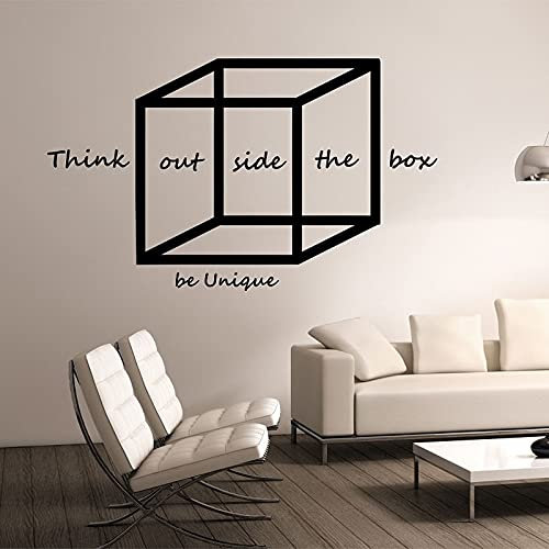 QIANGTOU Geometrische Wandtattoo Denken Sie über den Tellerrand hinaus Wandbild Schule Wissenschaft Eon Wandkunst Büro Poster Vinyl Wandaufkleber 70x115cm
