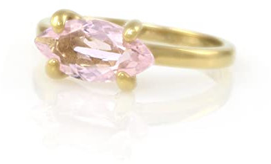 Zarte Rosenquarz Ring - Horizontal Set einzigartige Verlobungsringe für Frauen - Zierliche Ringe, Mode Ringe, Geburtsstein Ringe, stapelbar Ringe - Customizable Material und Ringgröße