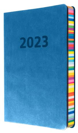 Collins ED153.U57-23 Edge Rainbow A5 Wochenansicht, Terminplaner 2023, Hellblau (ED153.U57-23) – Kompletter Planer, Agenda und Tagebuch