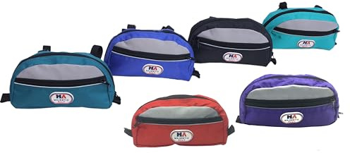 Majestic Ally Borsa per Sella per Cavallo, in Nylon, Riflettente, Impermeabile, per Accessori per Sella equina (Nero)