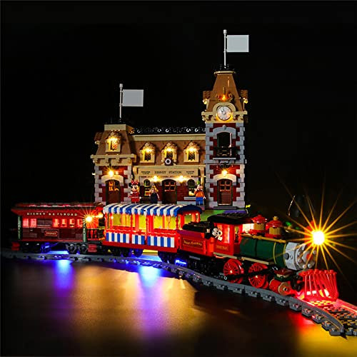 GEAMENT LED Light Kit Compatible with LEGO Disney Train and Station - Lighting Set for Powered UP 71044 Model (Building Set Not Included)
