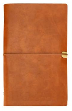 Leder Notizbuch, A5 / A6 / B5 Schreib-Notizbuch 6 Löchern Nachfüllbares Tagebuch Reisetagebuch 100 Seiten zum Schreiben und Zeichnen, Braun