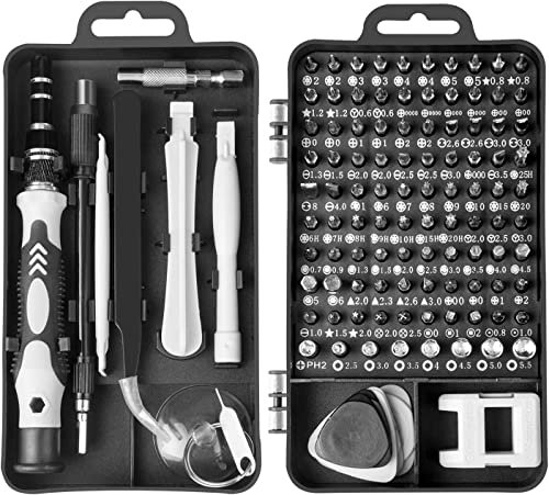 GRSTREE 115-Piece Screwdriver Set, DIY Repair Tools for Laptop PC Watch Glasses Phone and Other Electronics, Mini Screwdriver Set with Case