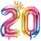 GoldOars Zahlen Luftballon 20 zahlenballon 40'' Riesige Folienballon mit Krone Geburtstag Folienzahlen Helium Zahlenballon für Party, Birthday, Dekoration