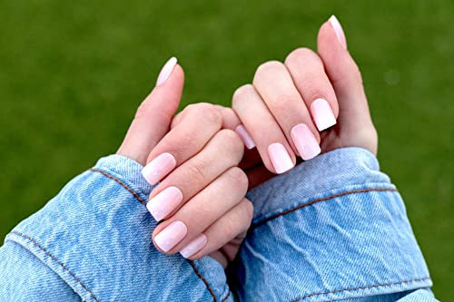AiN Katy - French ombre short - nails to stick on - 24 pieces - press on nails long - ready to stick on - self-adhesive set - long pink black red - artificial fingernails to stick on
