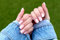 AiN Katy - Französisch Ombre kurz neu - nägel zum aufkleben - 24 Stück - press on nails long - fertig zum aufkleben - selbstklebend set - lang rosa schwarz rot - künstliche fingernägel zum aufkleben
