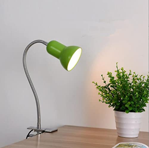SXYSXYSXY Schreibtischlampe Metall Klemmleuchte Kinder Retro für E27 LED Glühbirne Verstellbare mit Schalter Nachttischlampe Tischlampe Leselampe für Kinder Arbeitszimmer Schlafzimmer,Grün