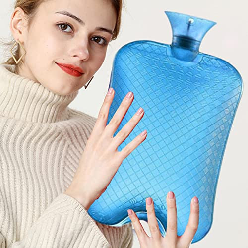 Wärmflasche groß 3 Liter Wärmflasche, PVC Klar XXL Wärmbeutel für Warm- und Kaltkompresse, Handfüße Wärmer, Nacken- und Schulterschmerzen Linderung