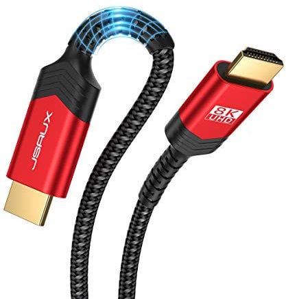 JSAUX Cavo HDMI 10 m, cavo a fibre ottiche HDMI 2.1 8 k ad alta velocità 48 Gbps 8 K @60 Hz, 4 K @120 Hz, UHD HDR 10 +, eARC, Dolby Vision, 3D, VRR, compatibile con PS4, PS5, 8 K Gaming