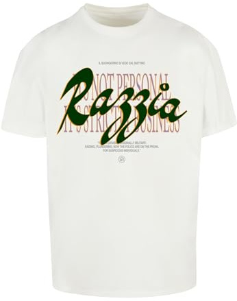 Mister Tee Herren T-Shirt Razzia Oversize Tee, T-Shirt mit Buchstaben Graphic-Print, Oversized Fit, Streetwear