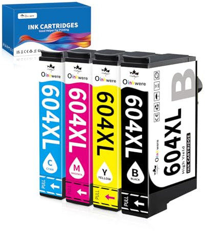 OINKWERE 604XL Druckerpatrone Kompatibel für Epson 604 XL Patronen Multipack für Expression Home XP-2200 XP-2205 XP-3200 XP-3205 XP-4200 XP-4205 WorkForce WF-2910DWF WF-2930 WF-2935 WF-2950 (4er-Pack)