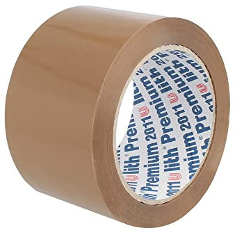 HUTNER 6 Stk. Paketband PP braun | 50 mm breit - 66 m lang | Klebeband mit Acrylat | Material: 56 my (inkl. Kleber)
