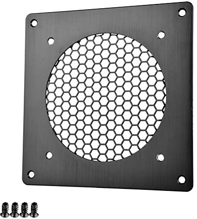 Euroharry Rejilla de ventilación de 120 mm para PC, ordenador, AV, armarios electrónicos, (metal cepillado, 1 unidad)