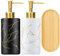Soap Dispenser Set,320 ml Detergent Dispenser with Tray,Marble Style Soap&Lotion Refillable Liquid Glass Bottle,Shampoo Lotion Bottle with Pump for Laundry Room Kitchen and Bathroom Decoration