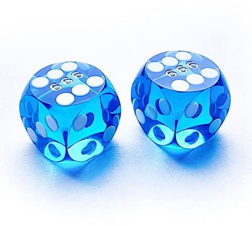 Bescon Professional Precision Dice Round Corner 9/16 (14.3mm) with Random Serial Number, Precision Cut Dice 14.3MM Gem Blue, 2pcs Set