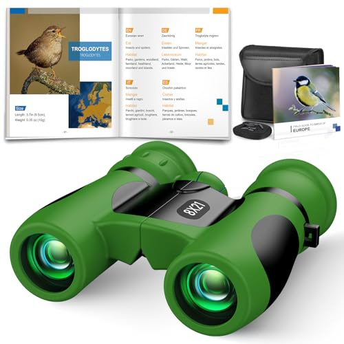 Compatto Binocolo per Bambini - 8x21, Binocolo Professionale Giochi per Bambino Giocattoli Bambini 3-10 Anni Regalo Bambina - Regali Natale